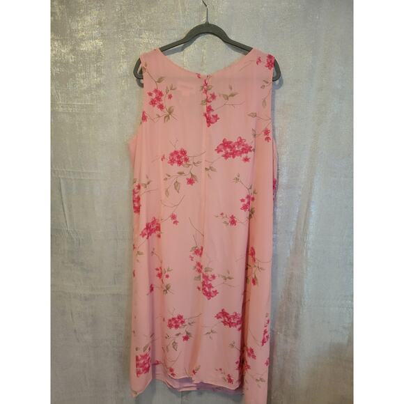 Studio‎ I Plus 22W Pink Floral Slip Midi Dress Spring Fairy Whimsy Vintage 90s - Picture 3 of 3
